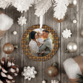 Senf traditionelle personalisierte Weihnachtsfeier Keramik Ornament