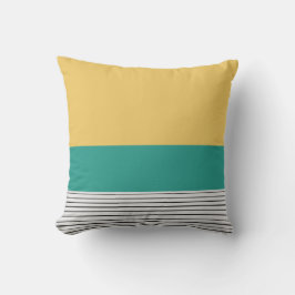 Senf und aquamarine Muster Kissen