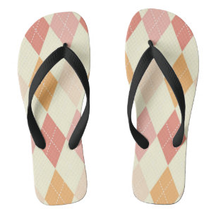 Senf und Rosa Raute Flip Flops