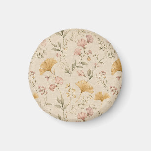 Senfblumen-Vintage-Reben-Botanik-Wurfdecke Magnet