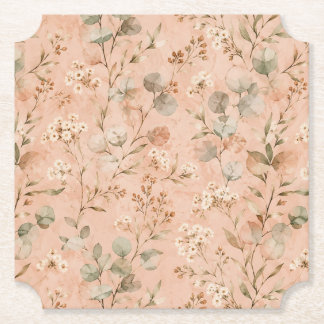 Senfgelb Blumen Vintage Rebe Botanischer Baby-Deck Untersetzer