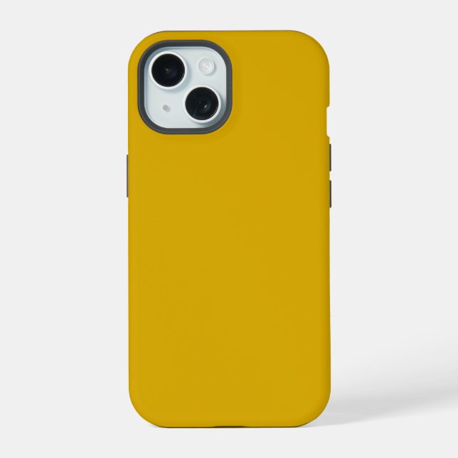 Senfgelb einfarbig iPhone 15 hülle (Rückseite)