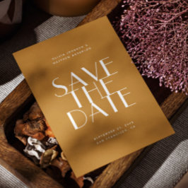 Senfgelb Fall moderne minimalistische Hochzeit Save The Date