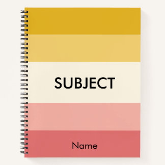 Senfgelb-Korallenrosa-Klassenarbeitsheft Notizbuch