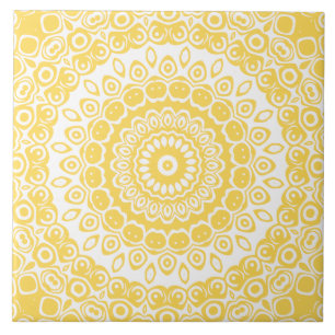 Senfgelb Mandala-Muster Fliese