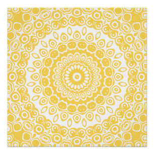 Senfgelb Mandala-Muster Poster