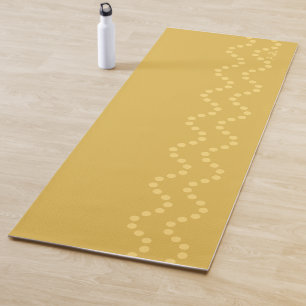 Senfgelb Minimale Gepunktete Wellenlinien Initiale Yogamatte