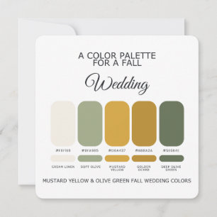 Senfgelb Olivgrün Hochzeitspalette Karte