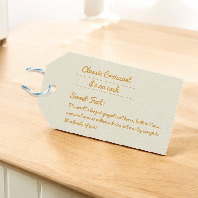 Senfgelb und Crembäckerei Elegante Verpackung Geschenkanhänger (gift tag)