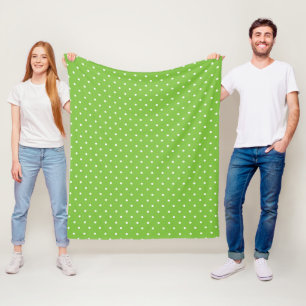 Senfgelb weiße Punkte Muster Fleece B