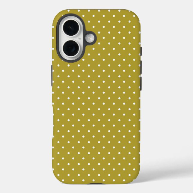  Senfgelb weiße Tupfenmuster  Case-Mate iPhone Hülle (Rückseite)