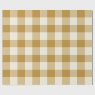 Senfgelbes großes Buffalo-Karo-Gingham Geschenkpapier