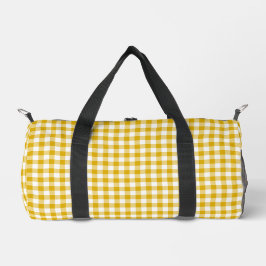 Senfgelbes Karo-Gingham-Retro-Farben Duffle Bag