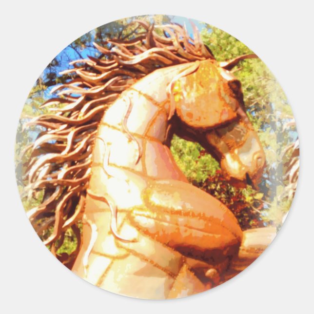 Senfhengst Runder Aufkleber (Vorderseite)