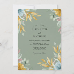 Senfkraut-Blatt-Hochzeit Einladung