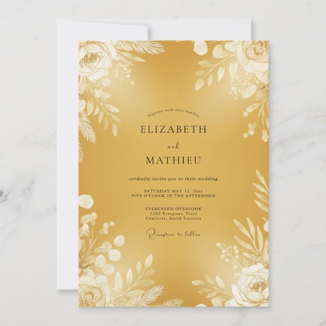 Senfkraut-Eukalyptus-Hochzeit Einladung (Vorderseite)