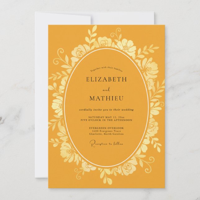 Senfkraut-Weich-Eukalyptus-Hochzeit Einladung (Vorderseite)