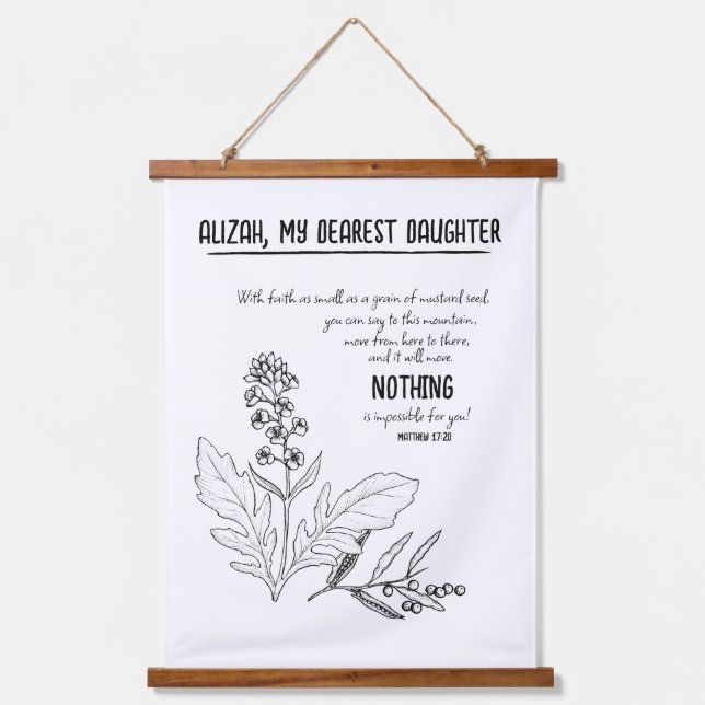 Senfsamen Wandteppich Mit Holzrahmen (Vorderseite)