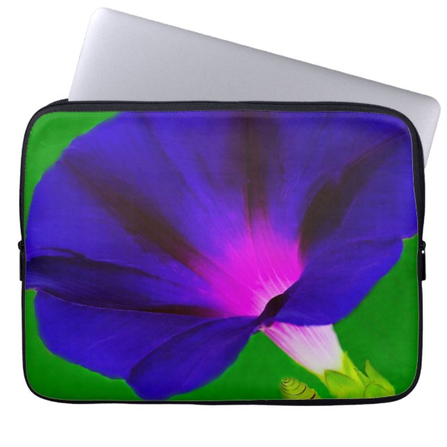Sengend lila-rosa Blüten  Laptopschutzhülle (Vorderseite)