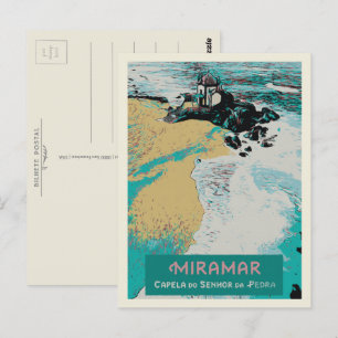 Senhor da Pedra Chapel, Miramar Beach, Portugal Postkarte