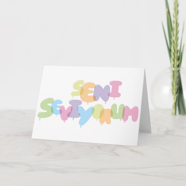 Seni seviyorum - I Liebe Sie auf Türkisch Karte (Vorderseite)