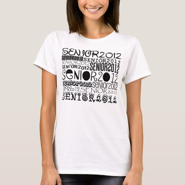 Senior 2012 Apparel (Black) Personalize Back T-Shirt (Vorderseite)