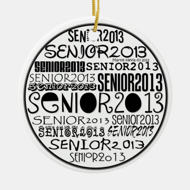 Senior 2013 - Rückspiegel-Verzierung Keramik Ornament (Vorne)