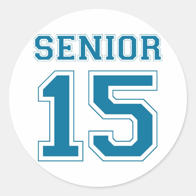 Senior 2015 - Blue Runder Aufkleber (Vorderseite)
