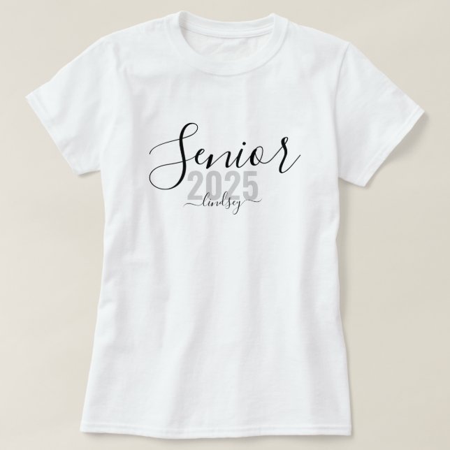 Senior 2022 Personalisiert Name Abschluss T-Shirt (Design vorne)