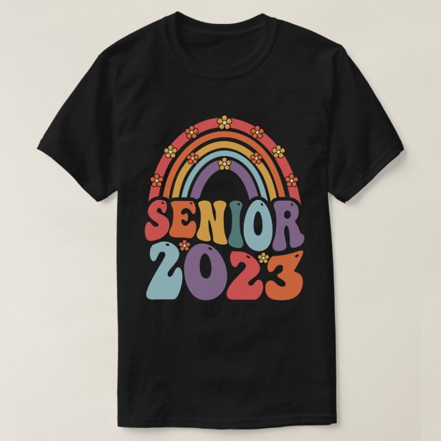 Senior 2023 Boho Rainbow Class of 2023 Abschluss T-Shirt (Design vorne)