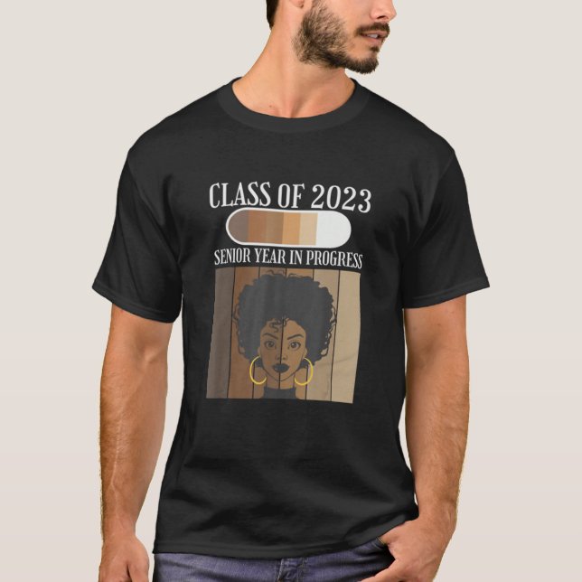 Senior 2023 Class Black Afro Melanin African Ameri T-Shirt (Vorderseite)