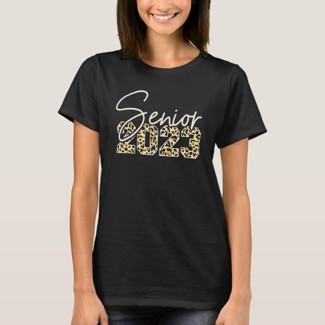 Senior 2023 Leopard Print T-Shirt (Vorderseite)