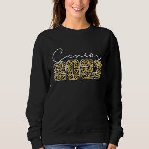 Senior 2023 Leopardenprint Damen Mädchen Grafik Sweatshirt