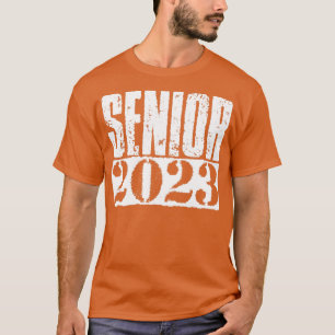 Senior 2023 Weißer Vintage-Text T-Shirt