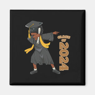 Senior 2024 Abschluss African Black Girl Dabbing Magnet