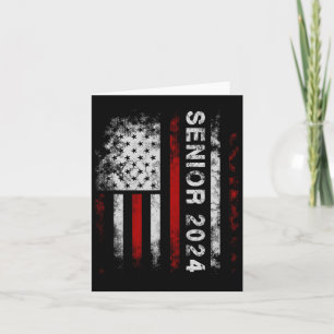 Senior 2024 American Flag USA Abschluss Class of Karte