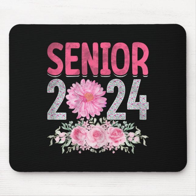 Senior 2024 Blume Abschluss Class of 2024 Women Mousepad (Vorne)