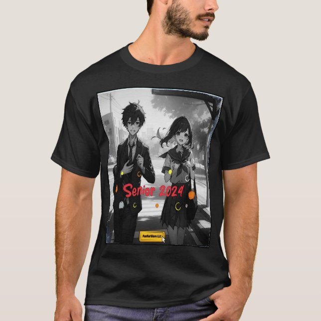 Senior 2024 Counterfeit Anime Ästhetik T-Shirt (Vorderseite)