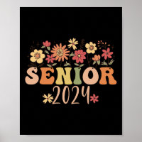 Senior 2024 Groovy Retro-Klasse 2024 Abschluss