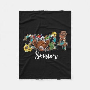 Senior 2024 Highland Cow Western Abschluss Class Fleecedecke