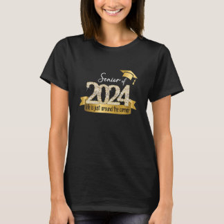 Senior 2024 I Motivierend Zitat Gelb Schwarz Teil T-Shirt