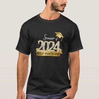 Senior 2024 I Motivierend Zitat Gelb Schwarz Teil T-Shirt