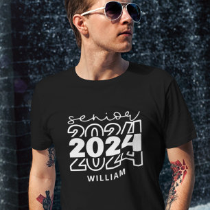 Senior 2024 mit Name graduate T-Shirt
