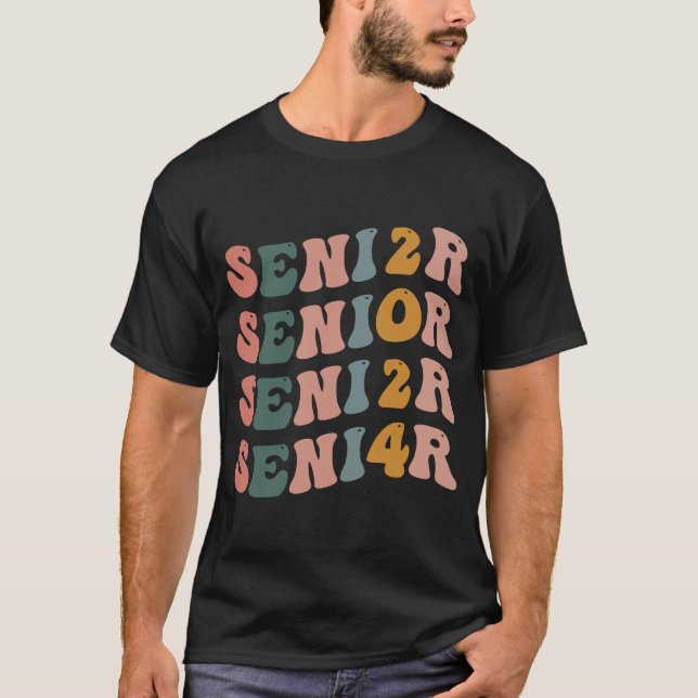 Senior 2024 Retro Class of 2024 Seniors Abschluss T-Shirt (Vorderseite)
