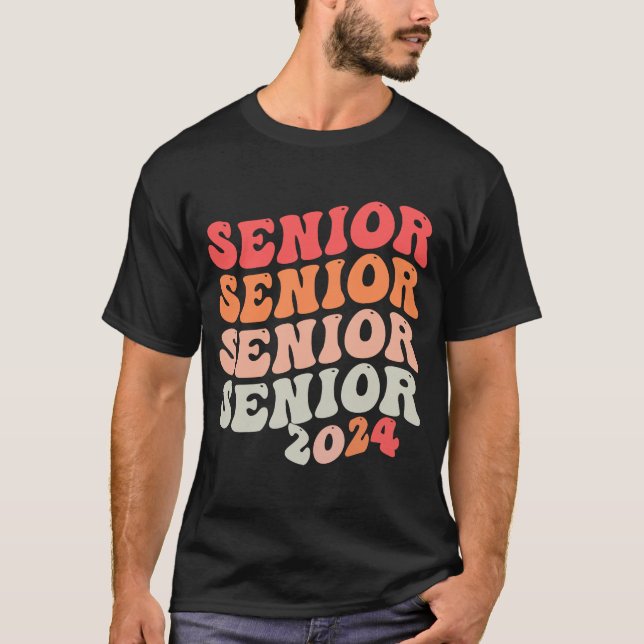 Senior 2024 Retro Class of 2024 Seniors Abschluss T-Shirt (Vorderseite)