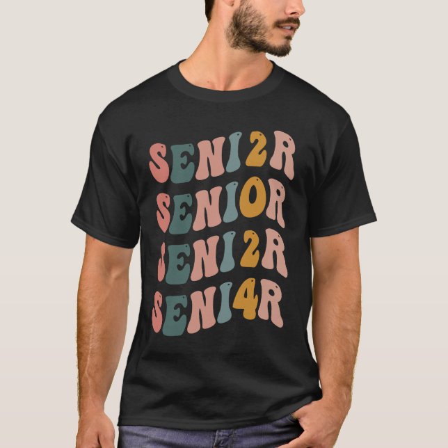 Senior 2024 Retro Class of 2024 Seniors Graduation T-Shirt (Vorderseite)