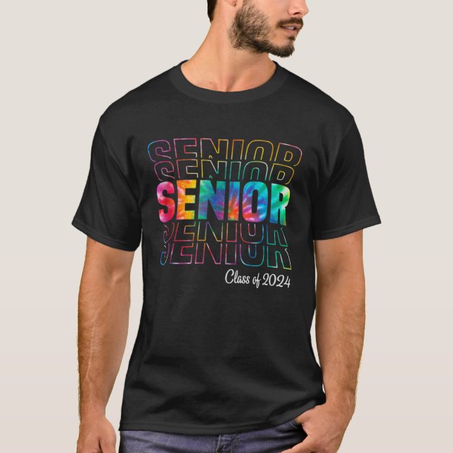 Senior 2024 Tie Dye Class of 2024 Seniors Graduati T-Shirt (Vorderseite)