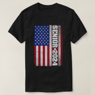 Senior 2024 US-amerikanischer Flag-Abschluss T-Shirt