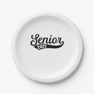 Senior 2025 Abschluss Letzter Schultag Pappteller