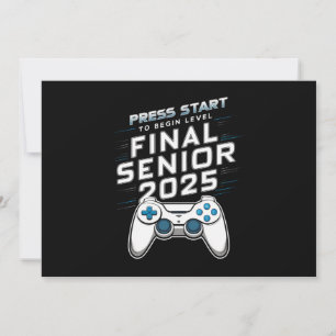 Senior 2025 Abschlussjahrgang 2025 Gamer Videospie Einladung